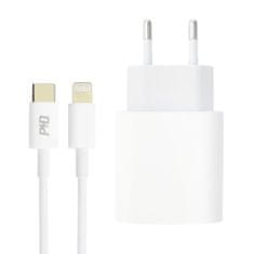 MG Wall Charger USB-C hálózati töltő adapter PD 20W + kábel USB-C / Lightning 1m, fehér