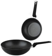 CS Solingen WOK serpenyő tapadásmentes felülettel 2 db MONHEIM 24/28 cm CS-079116 CS-079116