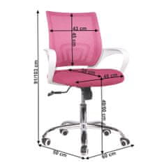 KONDELA Irodai fotel Sanaz Type 2- rózsaszín / fehér