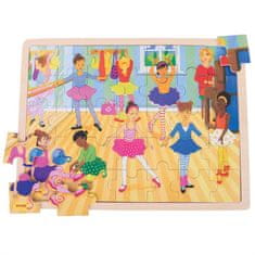 Bigjigs Toys Fából készült balerina puzzle 35 db