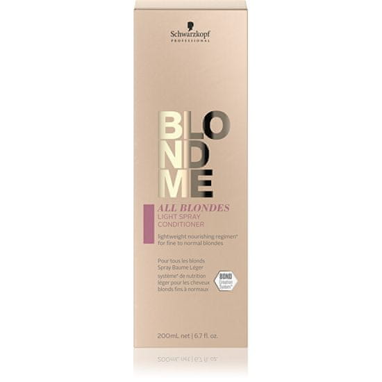 Schwarzkopf Prof. Könnyű, öblítést nem igénylő balzsam spray vékonyszálú és normál hajra BLONDME All Blondes (Light Sp