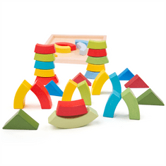 Bigjigs Toys Fából készült összecsukható ívek és háromszögek