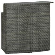 shumee szürke polyrattan kerti bárasztal 120 x 55 x 110 cm