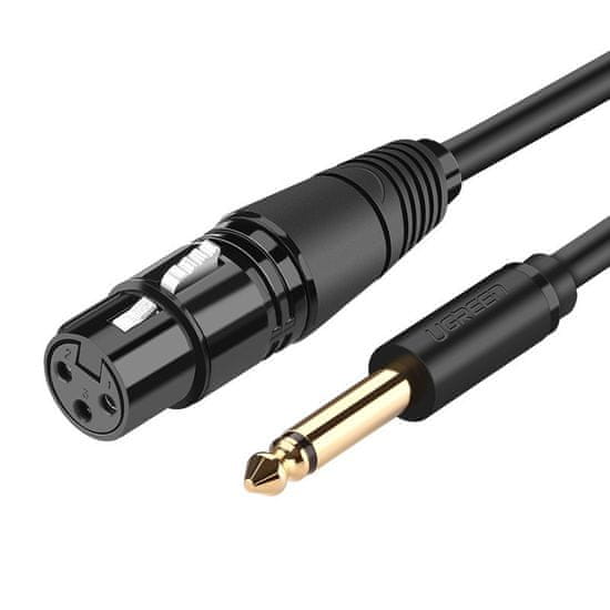 Ugreen AV131 kábel XLR - 6.35 mm jack F/M 5m, fekete