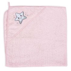 Ceba Baby Frottír kapucnis fürdőlepedő 100 x 100, Star Pink