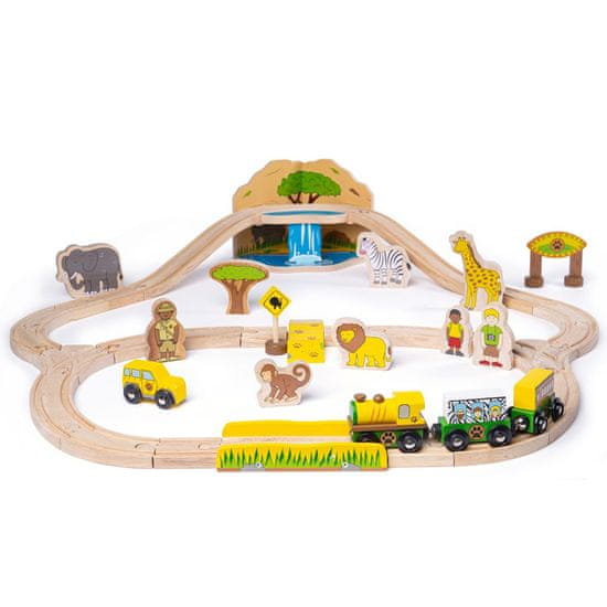 Bigjigs Rail Fából készült szafari vonatpálya