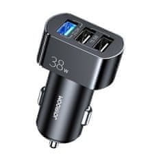 Joyroom Fast Car Charger autós töltő 3x USB QC 4.5A 38W, fekete