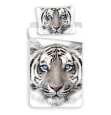 Jerry Fabrics JERRY FABRICS vászon, fehér tigris pamut, 140/200, 70/90 cm