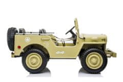 Beneo USA ARMY 4X4 Elektromos játékautó, homokszín, Háromüléses, MP3 lejátszó USB / SD bemenettel