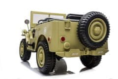 Beneo USA ARMY 4X4 Elektromos játékautó, homokszín, Háromüléses, MP3 lejátszó USB / SD bemenettel