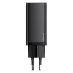 BASEUS GaN2 Lite hálózati töltő adapter USB / USB-C QC 3.0 PD 65W, fekete