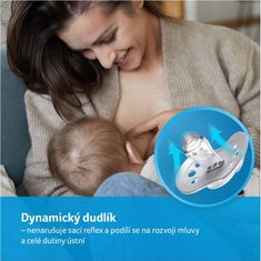 LOVI Szilikon cumizó Dynamic Hey 6-18 m 2 db rózsaszín