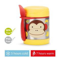 Skip hop Zoo Food termosz kanállal/villával Monkey 325 ml, 3+ + AQUAINT 500 ml