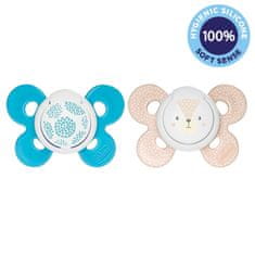 Chicco Physio Comfort szilikon cumizó 6-16m fiú - pöttyös/rókás 2 db