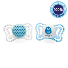 Chicco Physio Light szilikon cumizó 2-6m fiú - Pöttyök/Pumpa 2 db