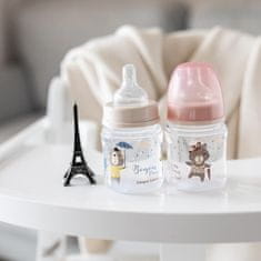 Canpol babies Bonjour Paris széles szájú üveg 120 ml rózsaszínű