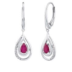 Silvego Luxus ezüst fülbevaló rubinnal és cirkónium kővel FWE10130R
