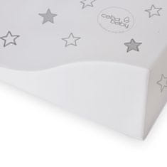 Ceba Baby COSY Pelenkázó alátét, 2 oldalszéllel, puha, (50x70) Csillagok, szürke