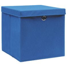 Greatstore 10 db kék fedeles tárolódoboz 28 x 28 x 28 cm
