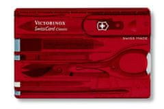 Victorinox 0.7100.TB1 SwissCard Ruby zsebkés, piros átlátszó, 10 funkciós, buborékfólia