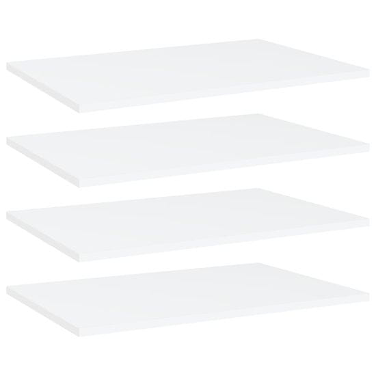 shumee 4 db fehér forgácslap könyvespolc 60 x 40 x 1,5 cm