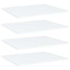 Greatstore 4 db fehér forgácslap könyvespolc 60 x 50 x 1,5 cm