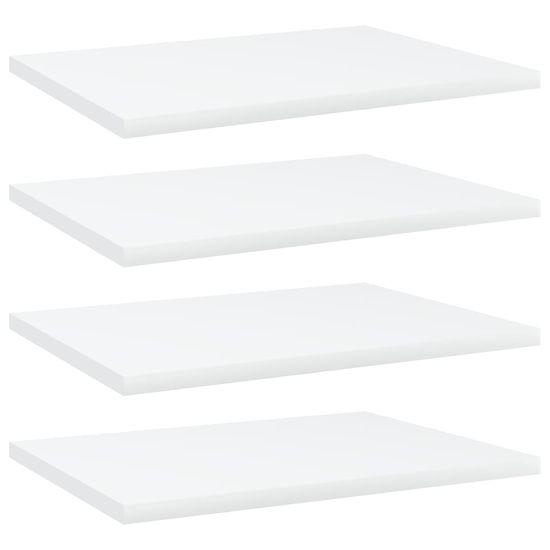 shumee 4 db fehér forgácslap könyvespolc 40 x 30 x 1,5 cm