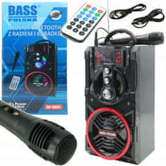 Bass Polska FM USB Karaoke hangszóró Bluetooth 90W + távirányító