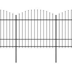 shumee fekete lándzsahegy tetejű acélkerítés (1,5-1,75) x 5,1 m 