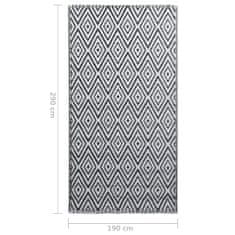 Greatstore fekete-fehér PP kültéri szőnyeg 190 x 290 cm