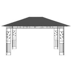 Greatstore antracitszürke pavilon szúnyoghálóval 4 x 3 x 2,73 m 180 g/m²