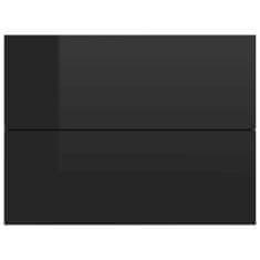 shumee magasfényű fekete forgácslap éjjeliszekrény 40 x 30 x 30 cm