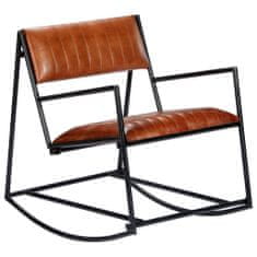 Greatstore 282903 Rocking Chair Brown Real Leather