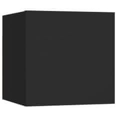 Greatstore 8 db fekete falra szerelhető TV-szekrény 30,5 x 30 x 30 cm