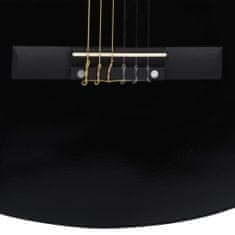 shumee fekete 3/4-es klasszikus gitár és tok kezdőknek 36"