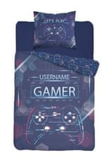 Detexpol Vászon benne Gamer kék Pamut, 140/200, 70/80 cm