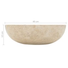 Greatstore krémszínű márvány mosdókagyló 40 x 12 cm