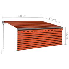 Greatstore narancssárga-barna automata napellenző redőnnyel 3 x 2,5 m