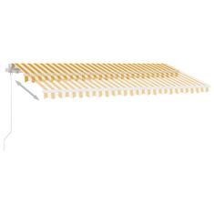 shumee sárga és fehér kézzel kihúzható LED-es napellenző 400 x 350 cm 