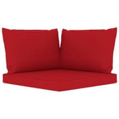 shumee négyszemélyes kerti kanapé piros párnákkal