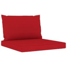 shumee négyszemélyes kerti kanapé piros párnákkal