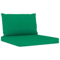 shumee négyszemélyes kerti kanapé zöld párnákkal