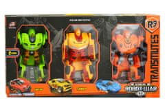 PARFORINTER Trafó robotok L010-A33, 3db, zöld, sárga, narancssárga