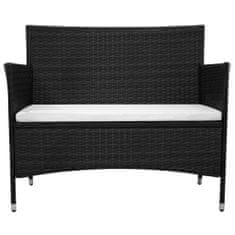 Greatstore fekete polyrattan kerti pad 100 cm