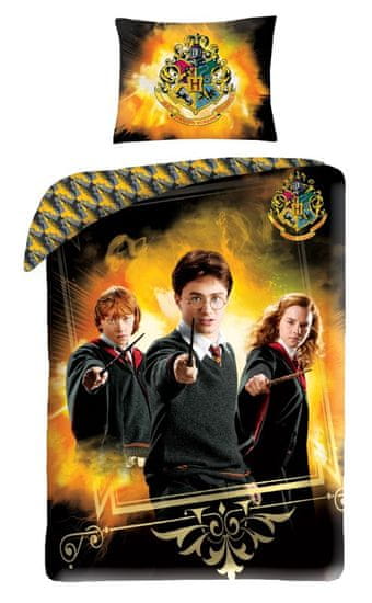 Halantex Prémium ágynemű Harry Potter arany pamut, 140/200, 70/90 cm, 140/200, 70/90 cm