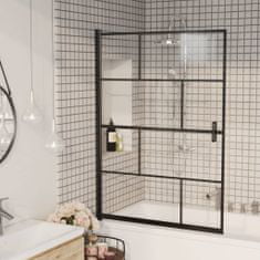 Vidaxl fekete ESG zuhanykabin 100 x 140 cm 150750