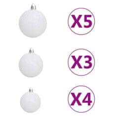 Vidaxl csuklópántos műkarácsonyfa 150 LED-del és gömbökkel 120 cm 3210105