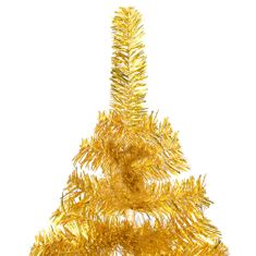 Vidaxl aranyszínű PET megvilágított műkarácsonyfa gömb szettel 120 cm 3077689