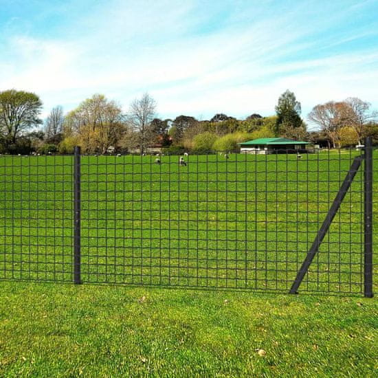 Greatstore Euro Fence szürke acélkerítés 25 x 1,2 m