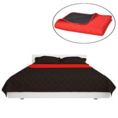 Greatstore 131553 Double-sided Quilted Bedspread Red and Black 220x240 cm